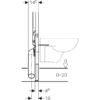 Geberit Duofix fali WC szerelőelem, 114 cm, Sigma 8 cm-es falsík alatti öblítőtartállyal (111796001)