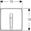 Kép 3/4 - Geberit vizeldevezérlés elektronikus működtetéssel, elemes működtetés, műanyag takarólap, Basic, alpin fehér (115818115)