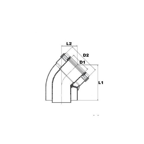 BRILON PPS/A 45°-os könyök 60/100 (2 db) (PAKÖ6010045)