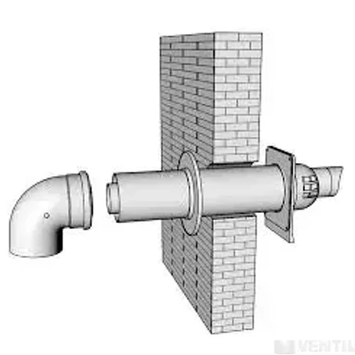 WESTEN PPS/ALU  vízszintes szett 60/100 könyök + parapet 