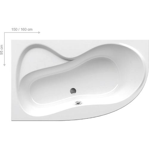 RAVAK Rosa 95 aszimmetrikus akrilkád 150 x 95 - jobbos (C561000000)