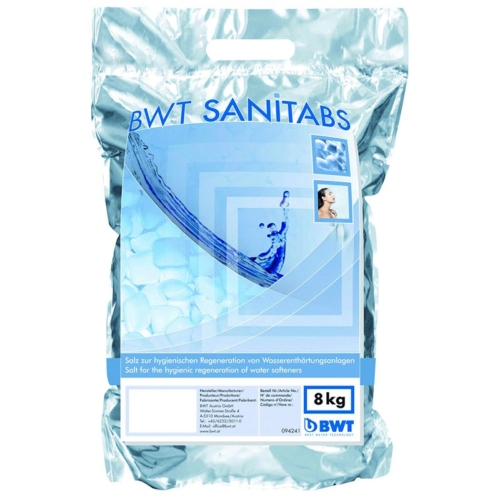 BWT vízkezelő berendezéshez Sanitabs fertőtlenítő adalékkal ellátott regeneráló só - 8 kg 94241CS
